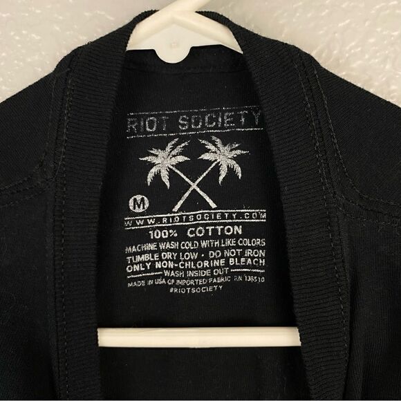 Riot Society Mens Cotton Crew Neck Short Sleeve Pullover T-Shirt Black Medium - Picture 4 of 4